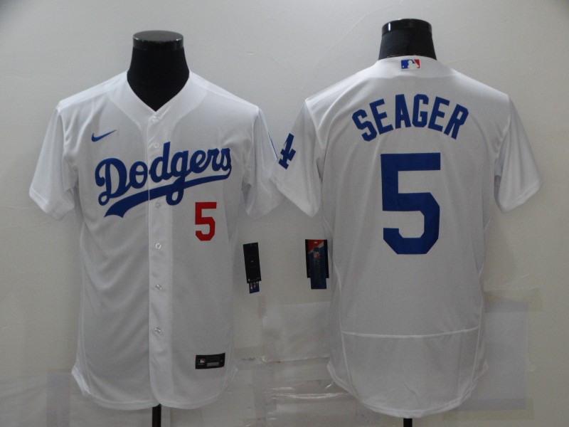 Men Los Angeles Dodgers #5 Seager White Elite Nike MLB Jerseys->pittsburgh steelers->NFL Jersey